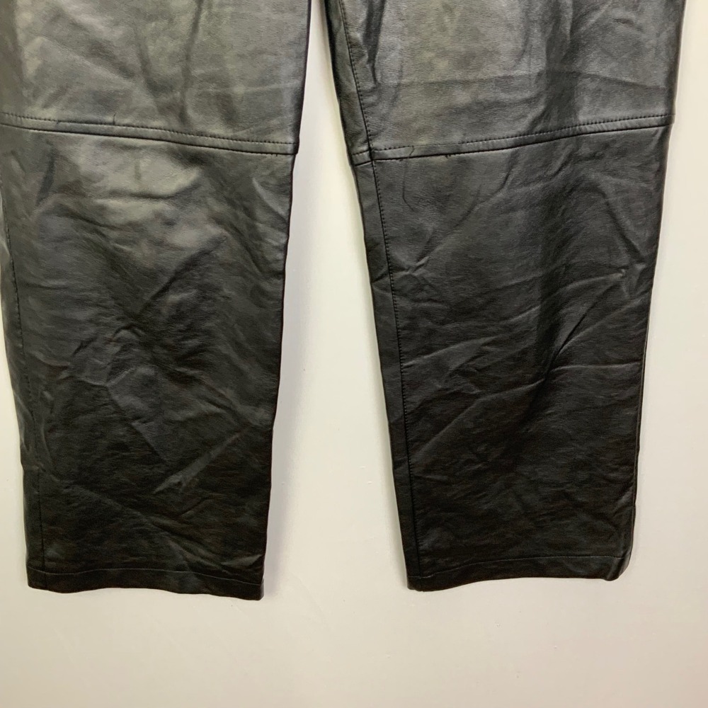 BLANKNYC Sz 28 The Baxter Faux Vegan Leather Pants Track Record Black Crop - Picture 4 of 7